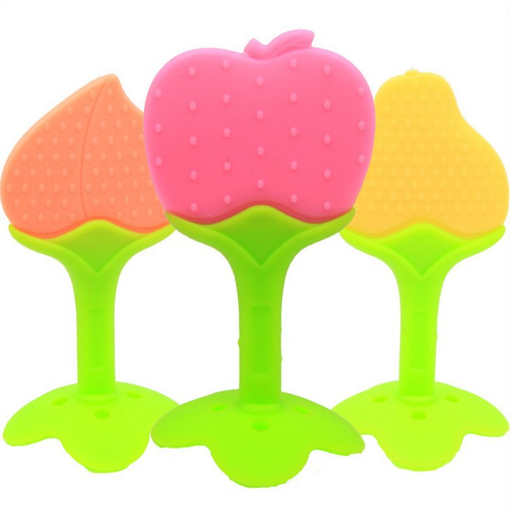 厂家现货批发婴儿牙胶宝宝磨牙棒水果硅胶咬胶咬乐玩具 母婴用品