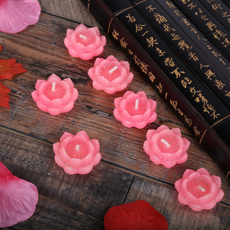 玫瑰花型粉色蜡烛 莲花表白浪漫生日创意蜡烛摆图 厂家手工定制详情图4