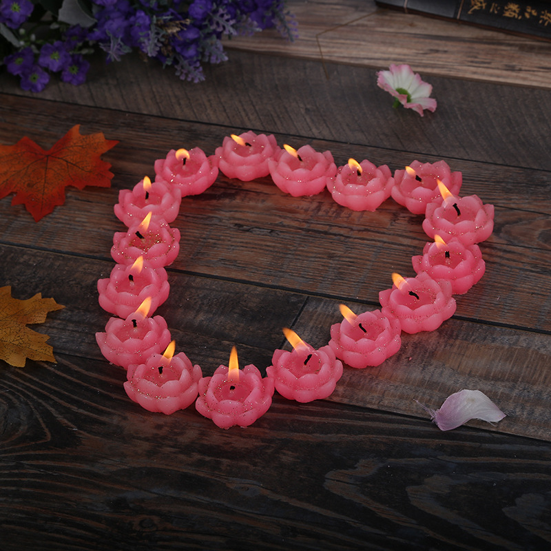 玫瑰花型粉色蜡烛 莲花表白浪漫生日创意蜡烛摆图 厂家手工定制详情图1