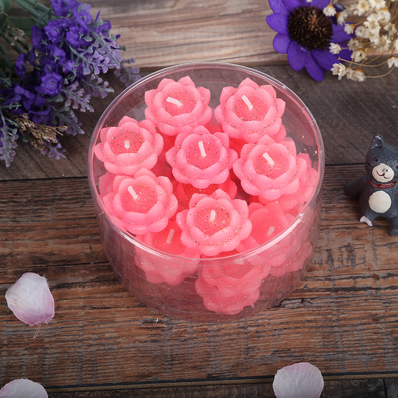 玫瑰花型粉色蜡烛 莲花表白浪漫生日创意蜡烛摆图 厂家手工定制详情图2