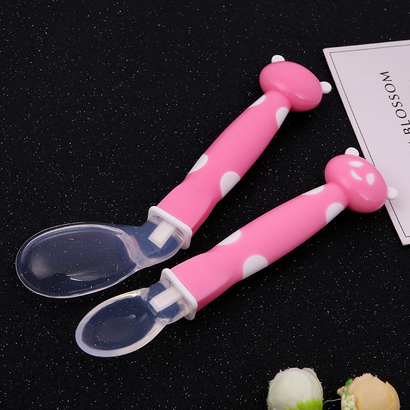 Manufacturers direct baby feeding tableware baby silicone spoon package set of children feeding rice paste spoon wholesale Specification drawing