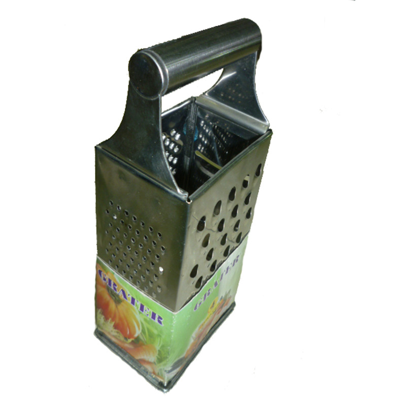 Creative kitchenware 9-inch stainless steel four-sided round tube grater with steel handle, fruit and vegetable grater details Picture