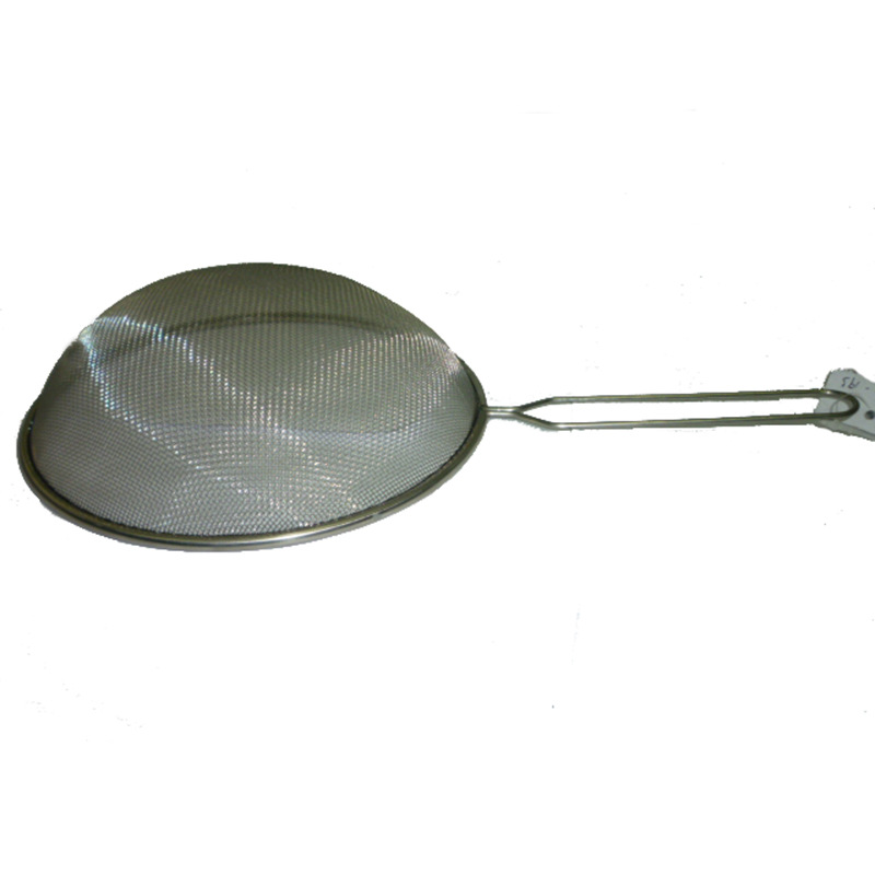 Factory direct sales: 18cm earless stainless steel empty handle oil strainer for bird's nest, soy milk and flour, oil strainer for oil scooping Application Scenario