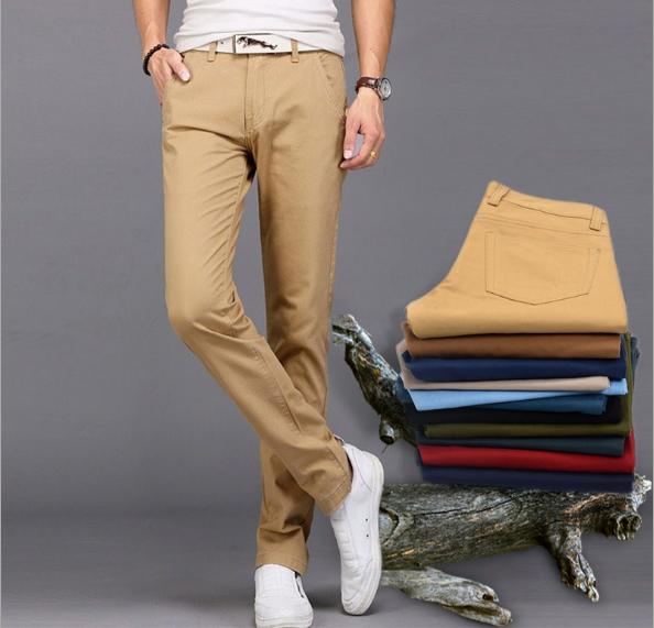 New autumn casual pants for men, slimming straight leg pants, youth Korean-style business pure cotton