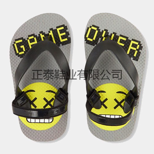 Custom Summer Flamingos Baby Kids Elastic Eva Flip-Flops With Toes Eco-Friendly Slippers Specification drawing