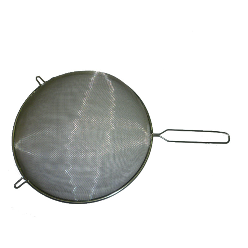 24cm double-ear stainless steel hollow handle mesh oil grille kitchen oil scorer 201 stainless steel mesh surface strainer Specification image
