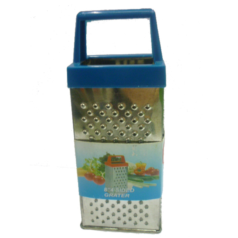 In stock, we offer 8-inch single-color handle four-sided planer multi-functional slicer, scraper and vegetable slicer, and kitchen grater