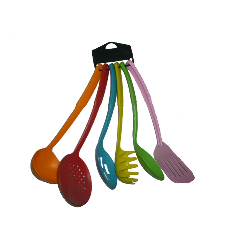Non-stick cookware, nylon spatula, soup spoon, high-temperature resistant tight spoon, strainer, rice spoon, strainer, 6-piece nylon cookware set Specification image