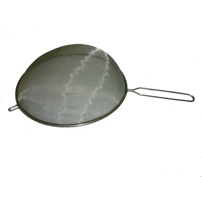24cm double-ear stainless steel hollow handle mesh oil grille kitchen oil scorer 201 stainless steel mesh surface strainer details Picture