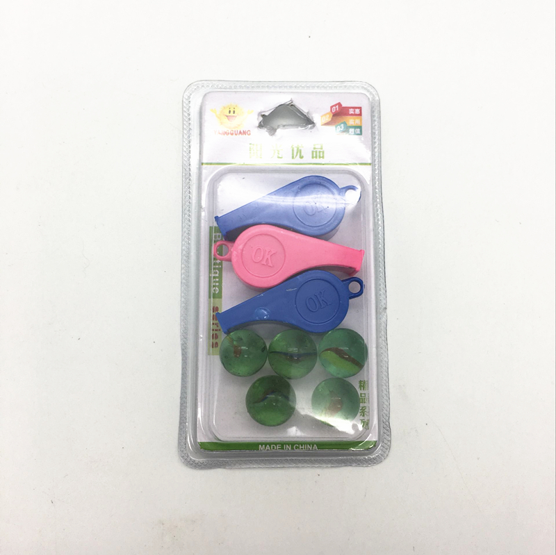 Sunshine card whistle + marbles children's educational toys plastic whistle transparent marbles thumbnail