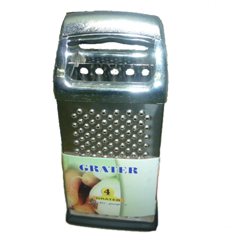 Specializing in the production of high-quality 9-inch silver-plated luxury handle four-sided graters for vegetables, fruits, melons and shreds Specification image