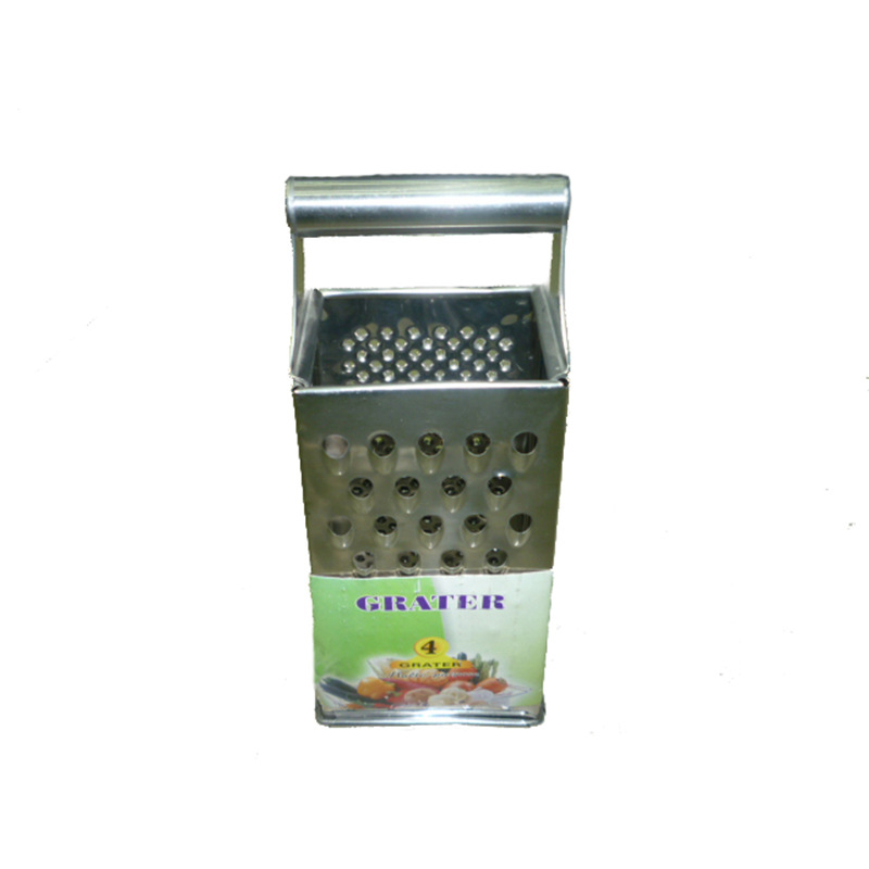 Creative kitchenware 9-inch stainless steel four-sided round tube grater with steel handle, fruit and vegetable grater