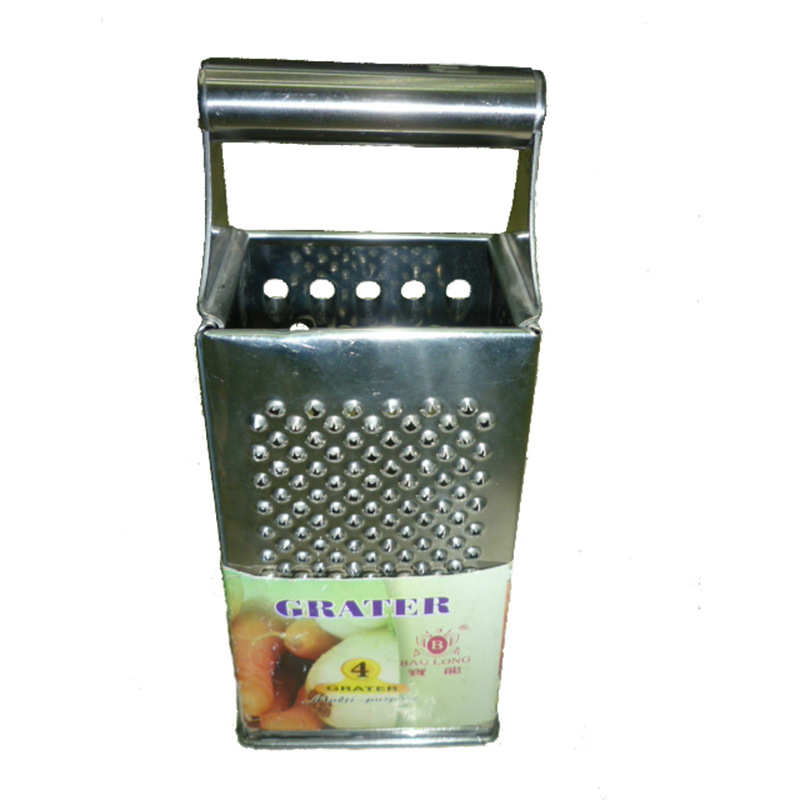 Creative kitchenware 9-inch stainless steel four-sided round tube grater with steel handle, fruit and vegetable grater Specification image