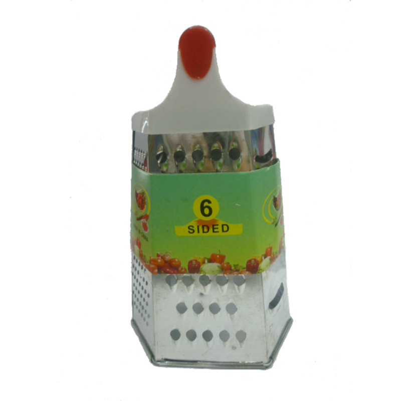Yachuang supplies 8-inch six-sided grater, dual-color handle multi-functional vegetable slicer and grater