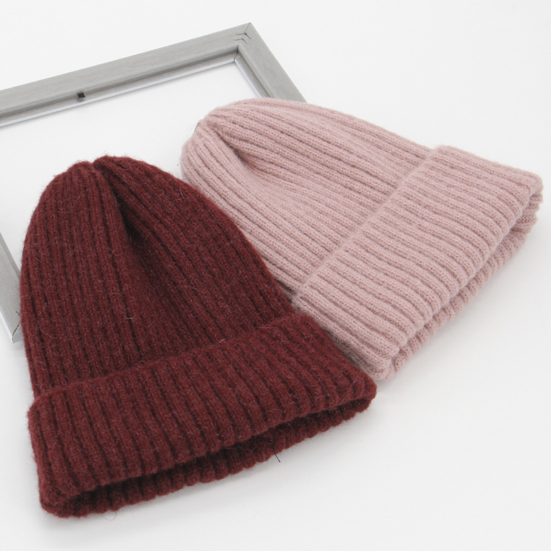 Wool blend women's woolen hat, knitted warm hat, autumn and winter warm, fashionable, casual and versatile hat Specification image