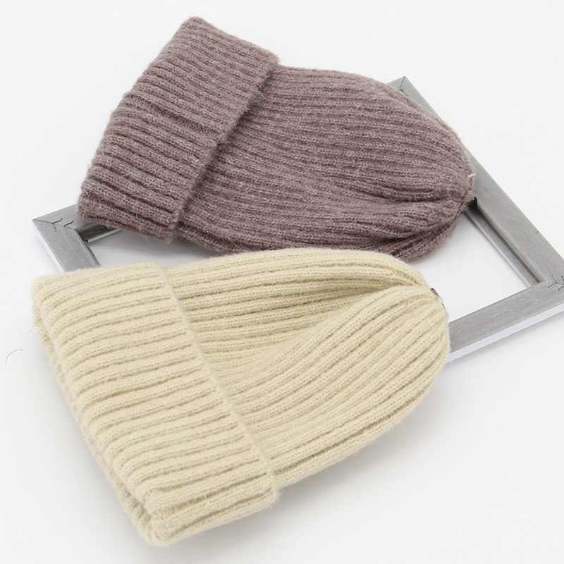 Wool blend women's woolen hat, knitted warm hat, autumn and winter warm, fashionable, casual and versatile hat details Picture