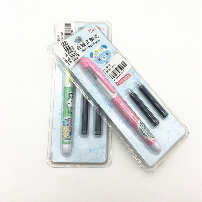 1+2 Direct fluid pen Student cartoon pen Practice pen Calligraphy pen