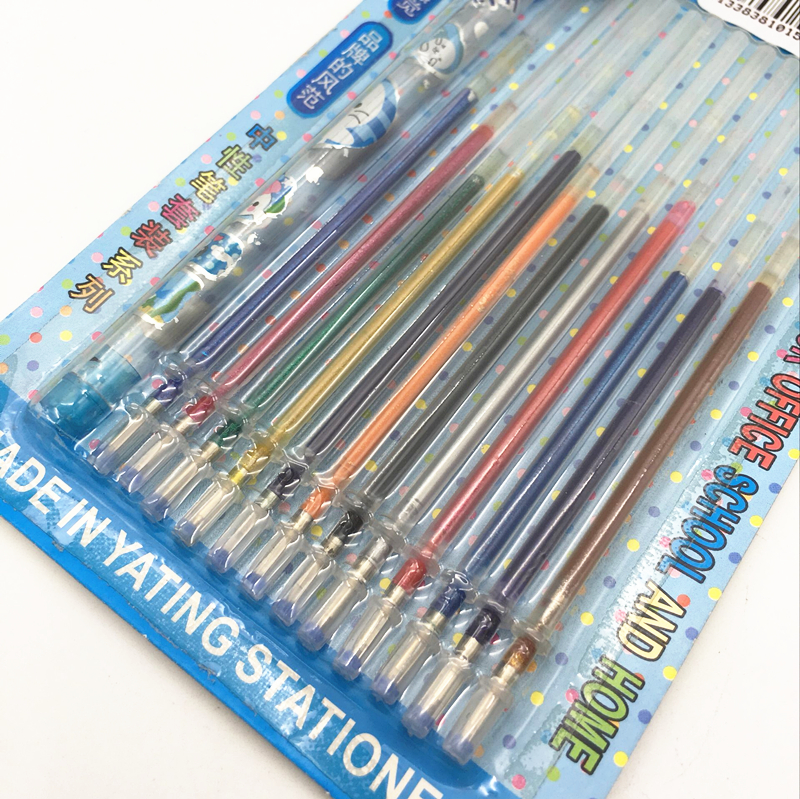 1+12 colored pens, flash pens, highlighters, watercolor doodles, watercolor pens details Picture