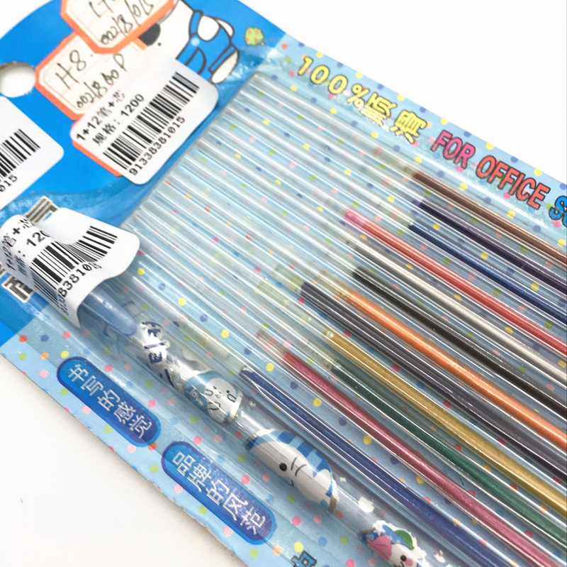 1+12 colored pens, flash pens, highlighters, watercolor doodles, watercolor pens Specification image