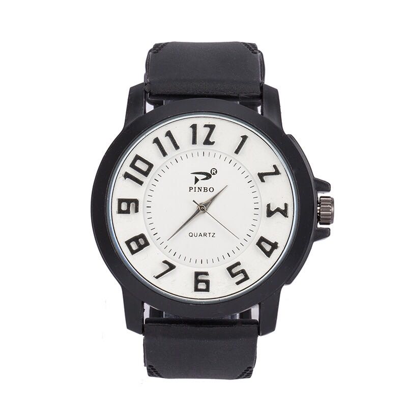 A bestseller in foreign trade, fashionable and popular men's watch with a large dial, three-dimensional digital silicone strap and student watch