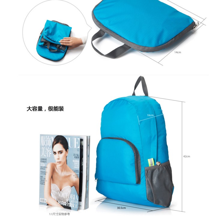 Portable outdoor folding Bag Travel Hiking Bag Waterproof nylon sports Skin bag Backpack details Picture