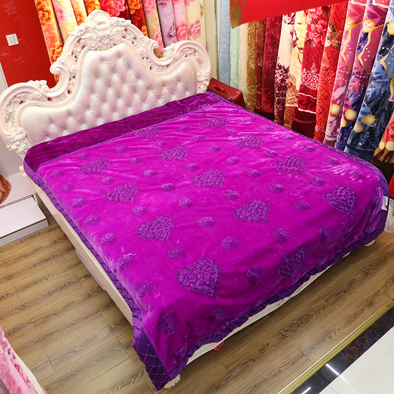 家丽百合6D新款绣花毛毯床上用品 厂家直销产品图