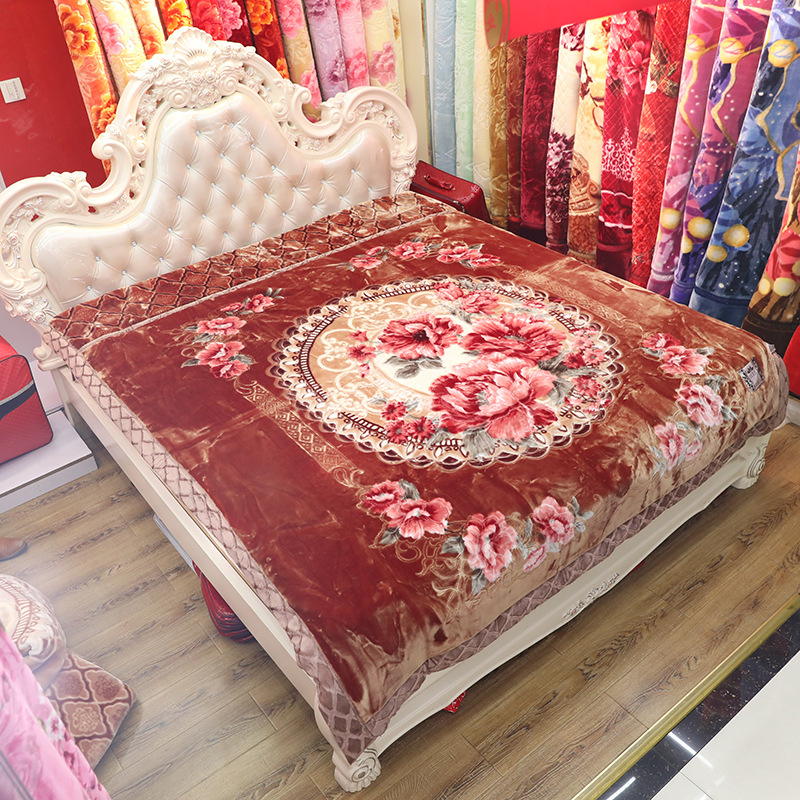 Jiali Home Textile Supplies 6 Kg Hand-Carved Thick Double Layer Raschel Blanket Blanket Wholesale At A Low Price Specification drawing