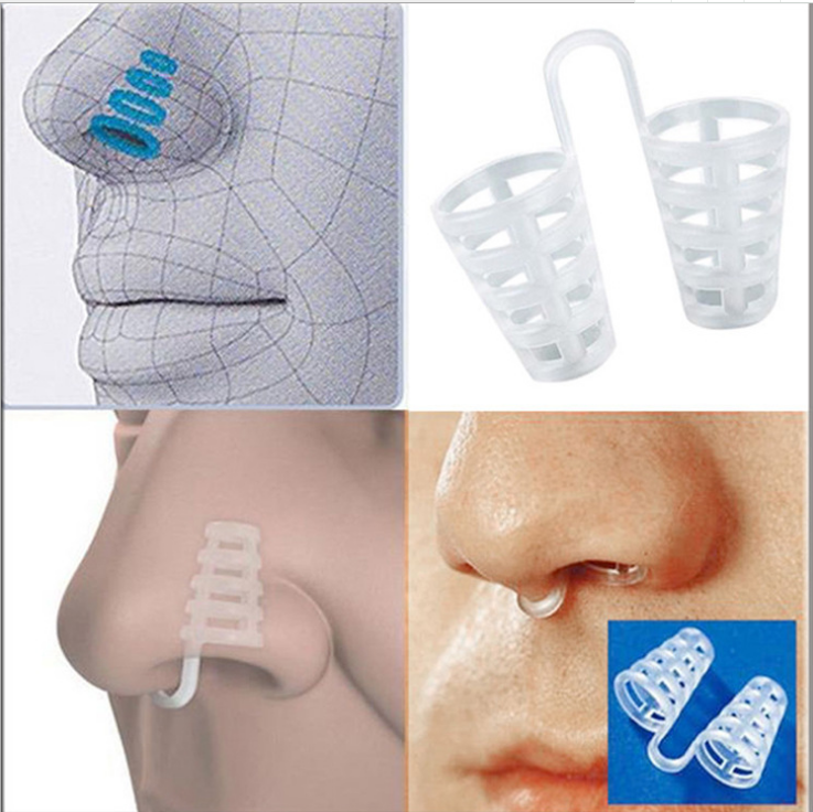 Silicone mini anti-snoring device for treating snoring, anti-snoring sleep, anti-snoring nose clip, anti-snoring device for sleeping at night