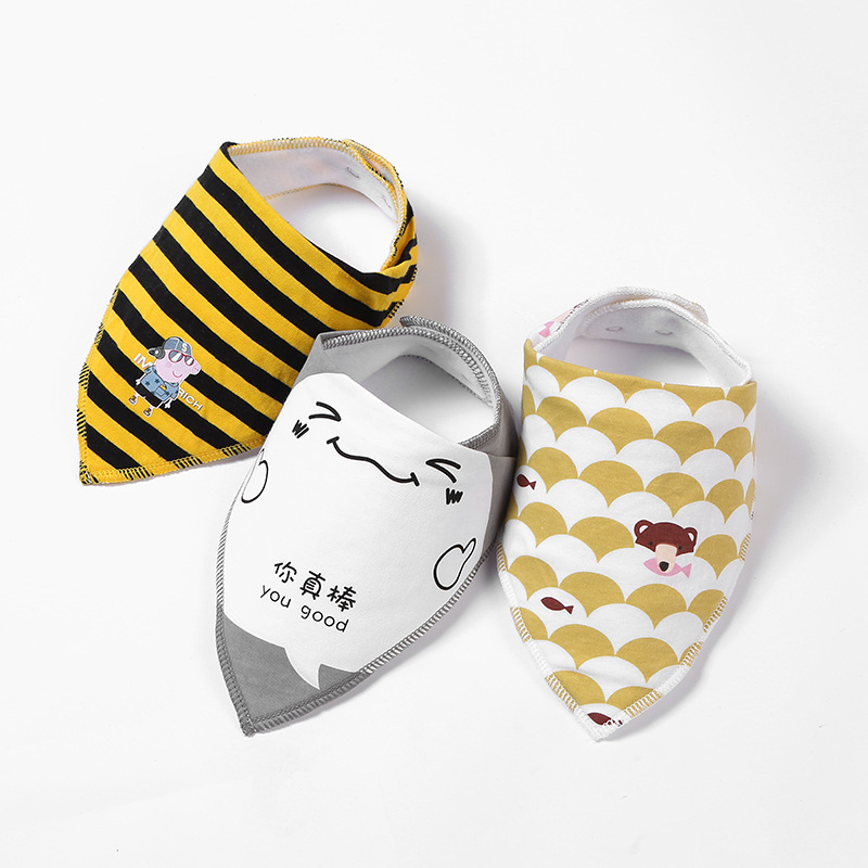 夏季薄款婴儿三角巾 新生儿宝宝三角口水巾儿童围嘴围兜现货批发