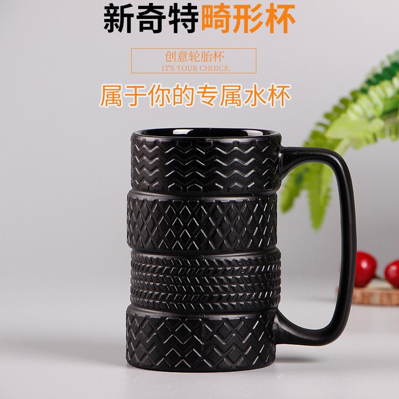 Creative 3D ceramic new mugs, unique and funny home tire coffee cups, water cups