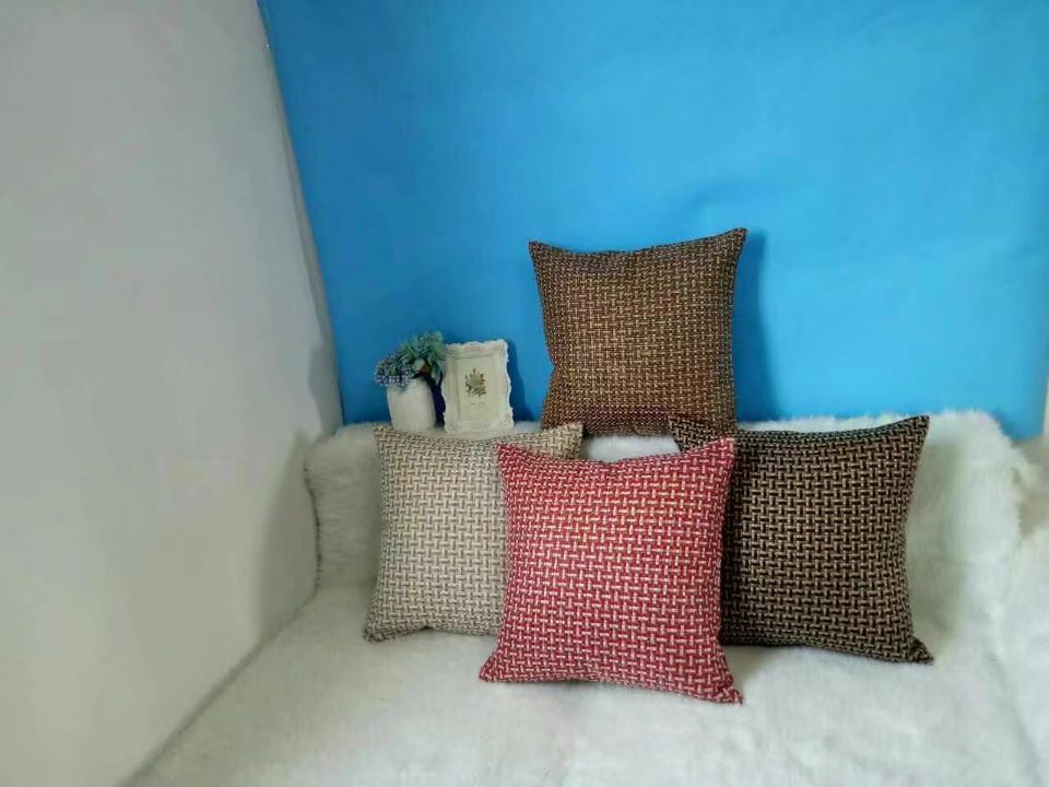 Imitation linen small fine checkered sofa cushions, car backrests, neck and waist guards, throw pillows, cushion covers