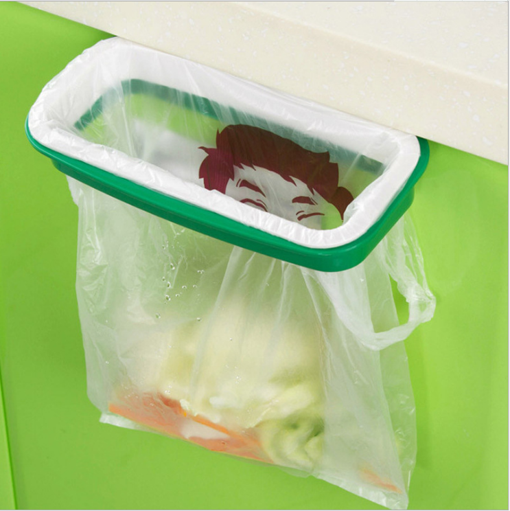 Hanging kitchen trash rack Cabinet door hanging trash can rack Garbage bag rack