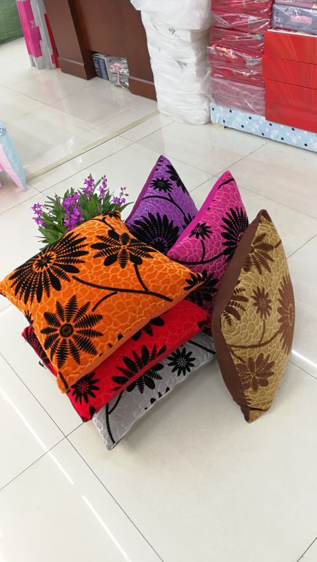 Velvet On Velvet Flocking Sunflower Africa Explosion Simple Version Sofa Car Pillow Cushion Cover