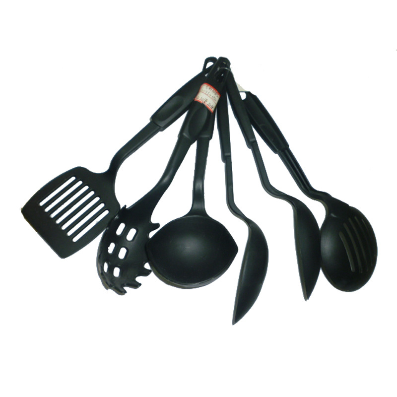 Low-price direct sale of small nylon kitchenware 6-piece set, soup spoon and spatula set, tableware nylon spatula and spoon kit Specification image