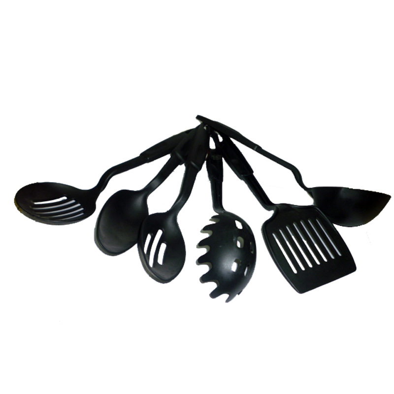 Low-price direct sale of small nylon kitchenware 6-piece set, soup spoon and spatula set, tableware nylon spatula and spoon kit details Picture