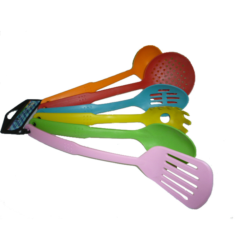 Non-stick cookware, nylon spatula, soup spoon, high-temperature resistant tight spoon, strainer, rice spoon, strainer, 6-piece nylon cookware set details Picture