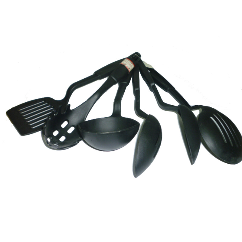 Low-price direct sale of small nylon kitchenware 6-piece set, soup spoon and spatula set, tableware nylon spatula and spoon kit Application Scenario