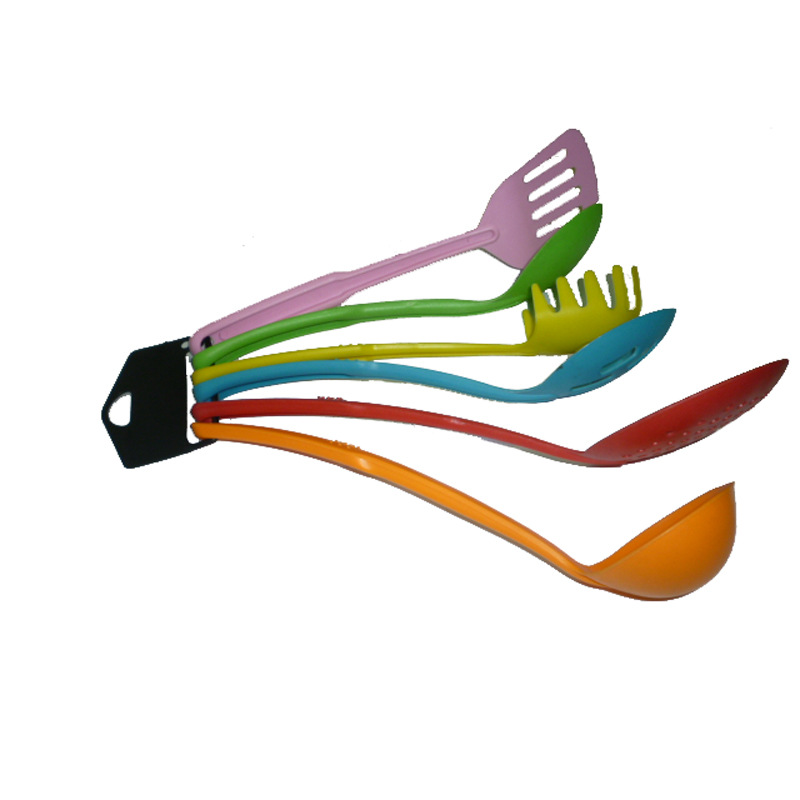 Non-stick cookware, nylon spatula, soup spoon, high-temperature resistant tight spoon, strainer, rice spoon, strainer, 6-piece nylon cookware set Application Scenario