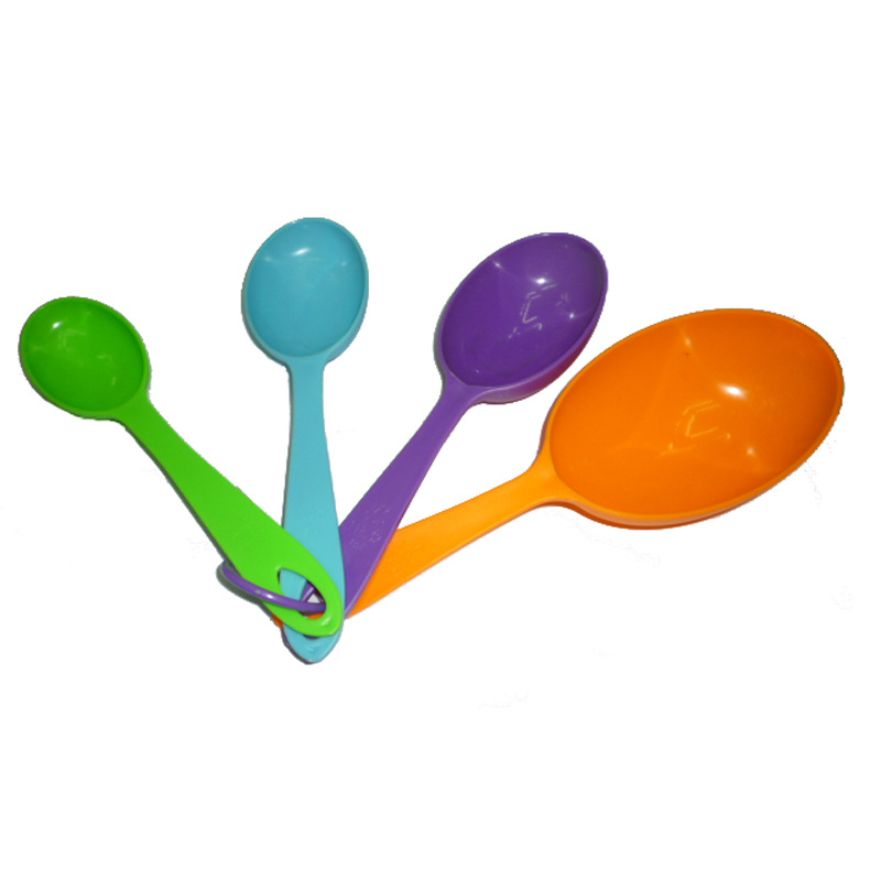 4-piece measuring spoon set, color set, plastic measuring spoon set, kitchen utensils