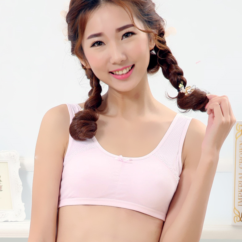 Breathable cotton sponge chest pad girl underwear girl student adolescent vest bra 66091