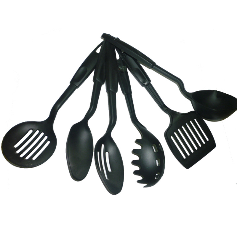 Low-price direct sale of small nylon kitchenware 6-piece set, soup spoon and spatula set, tableware nylon spatula and spoon kit