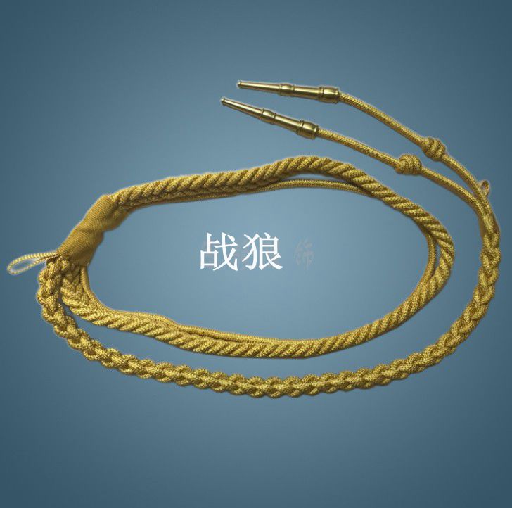 新式07绶带礼服肩绳文工团礼服金黄色绶带高档服装尼龙绳编织带产品图