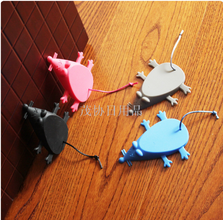 可爱动物老鼠形状硅胶门档 创意门塞 超市促销硅胶门档门挡 卡通