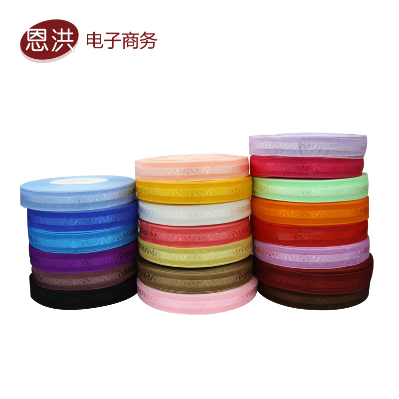 Jacquard tape yarn ribbon ribbon ribbon decorative tape Packaging tape bedding children's accessories small edging production thumbnail