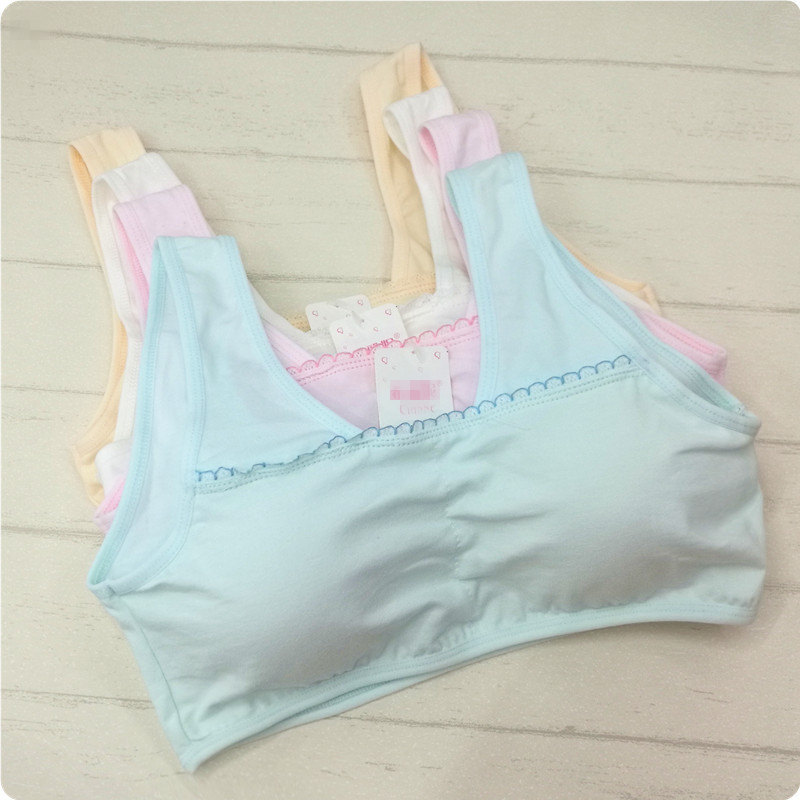Cotton wide-shouldered sponge chest pad girl bra girl developmental adolescent vest