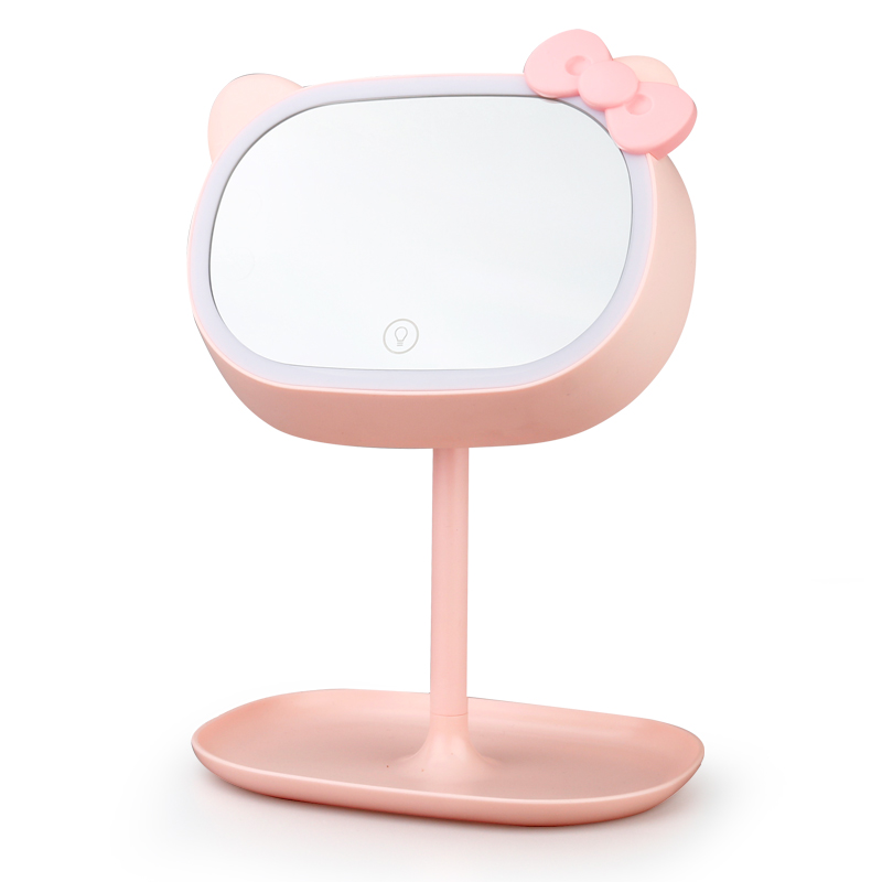Makeup mirror with lampstand style princess mirror stand lamp, high-definition folding large round intelligent supplementary lighting beauty mirror Application Scenario