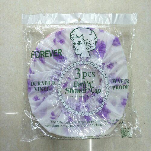 涤丝花边套管浴帽，3个装