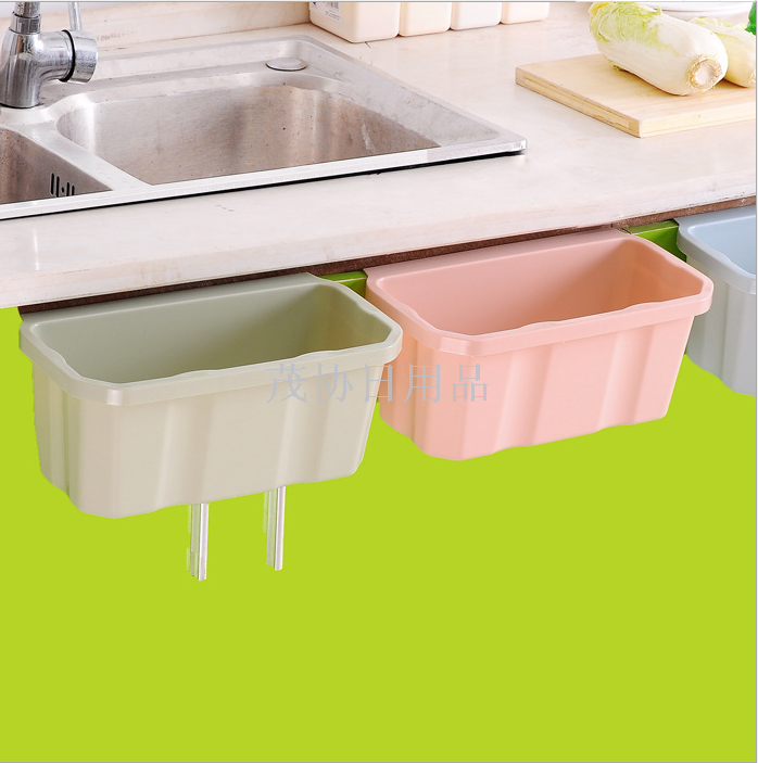 Kitchen trash cupboard door hanging junk bucket creative desktop trash can plastic large trash can storage box