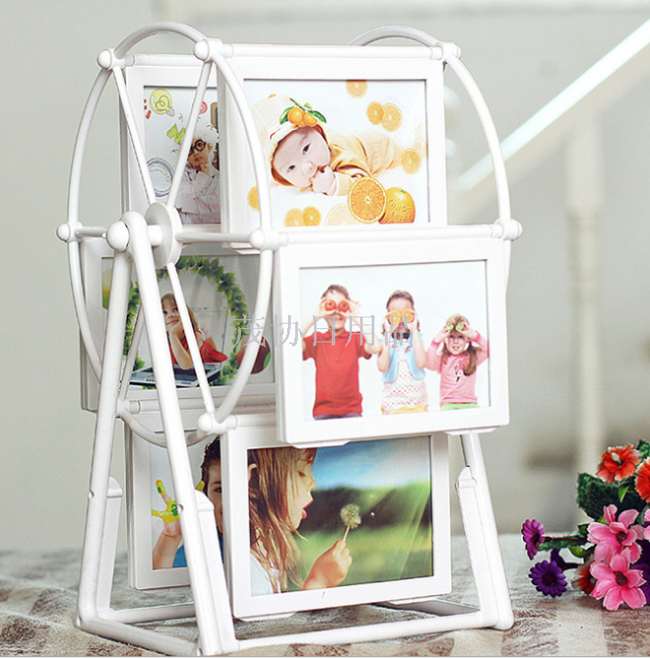 Children's Ferris wheel photo frame, rotating windmill plastic photo frame set, 5-inch wedding photo studio photo display table details Picture