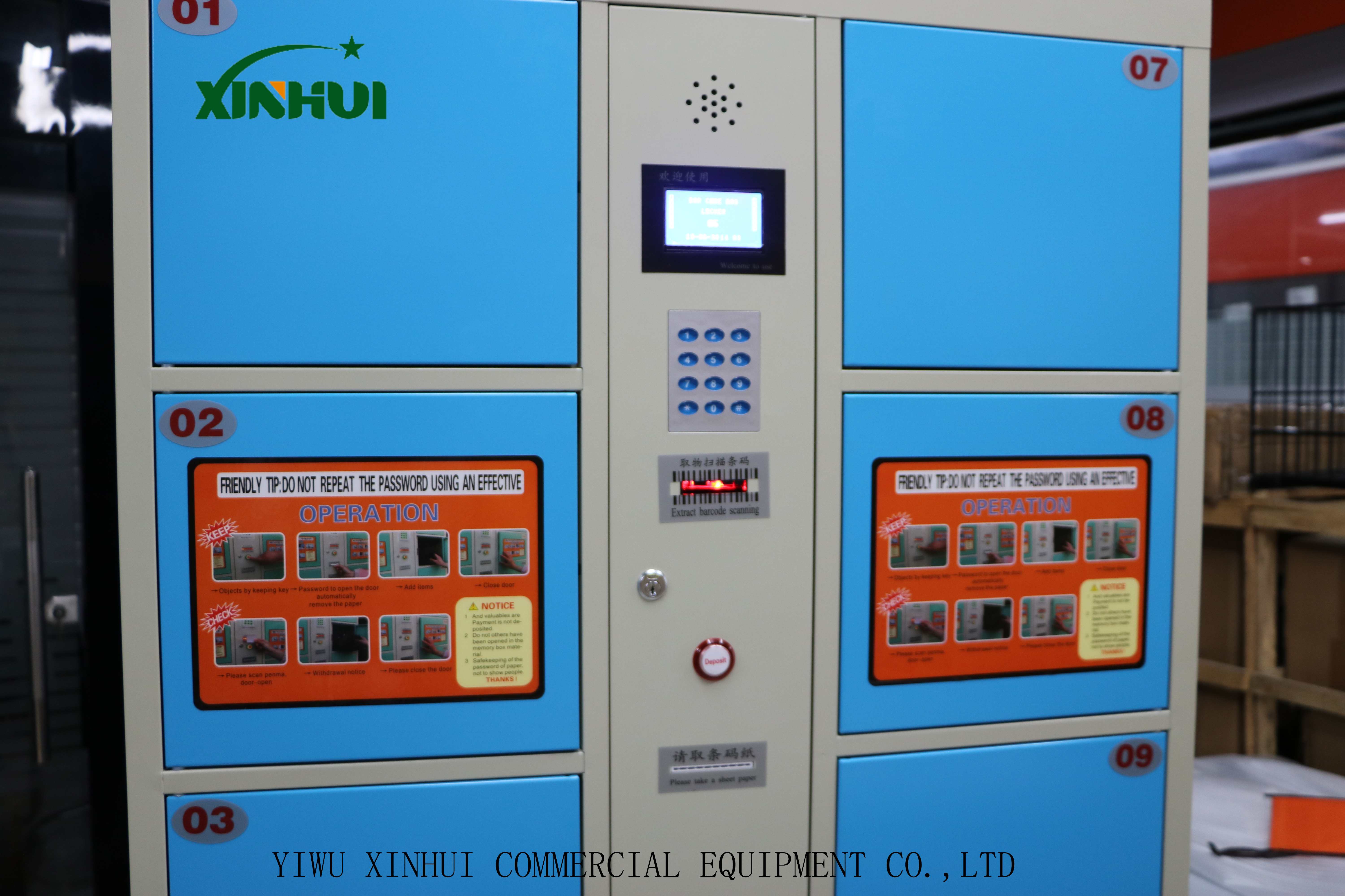 英文出口 12门条码型存包柜指纹存包柜IC卡存包柜寄包柜文件柜